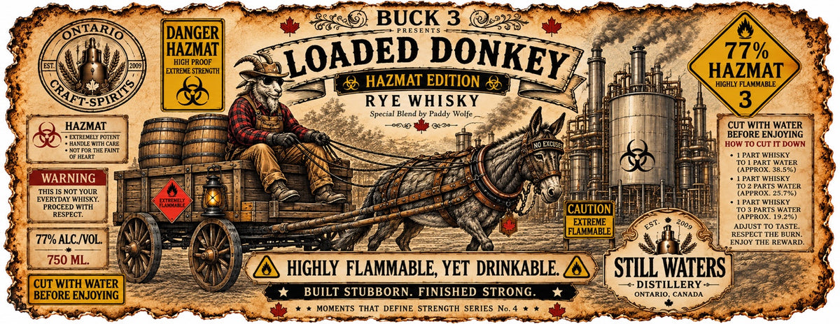 Loaded Donkey Hazmat Edition whisky label